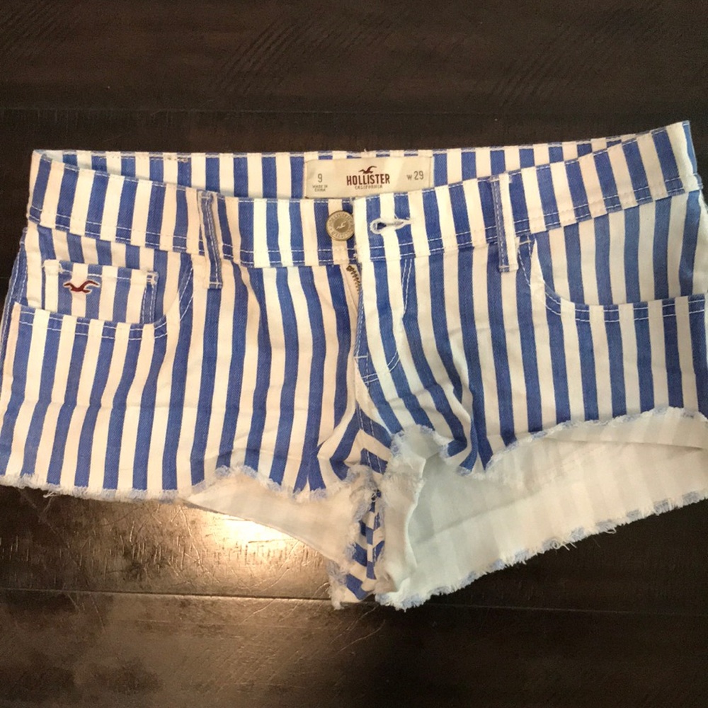 Hollister Striped Jean Shorts